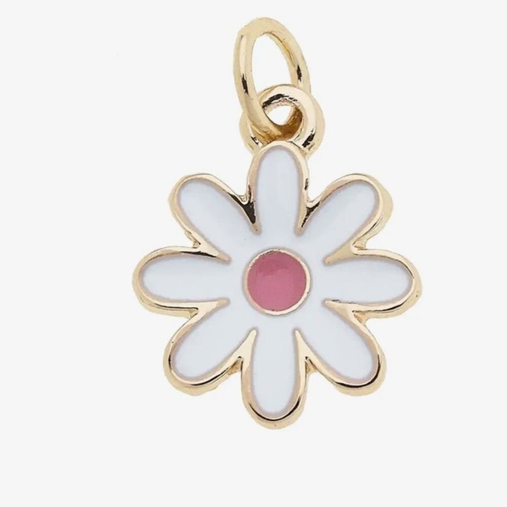 Enamel Flower Charm in White